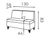 Sofa LUK 1.3. non-folding with niche
