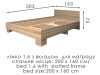 Bed "Tennessee" 160x200 cm